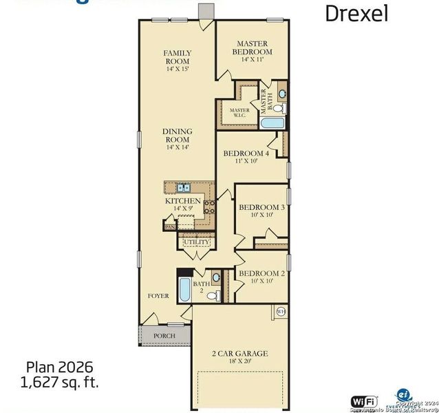 2D floor plan layout of this home in Silos: Cottage Collection, San Antonio, TX (Image 3).