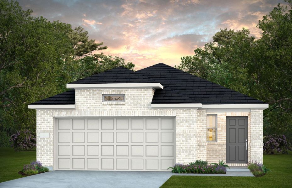 Representative exterior photo of a completed home built from the Afton by Centex in Pinara Pines, Conroe, TX (Image 12). Representative exterior photo of a completed home built from the Afton by Centex in Pinara Pines, Conroe, TX (Image 12).