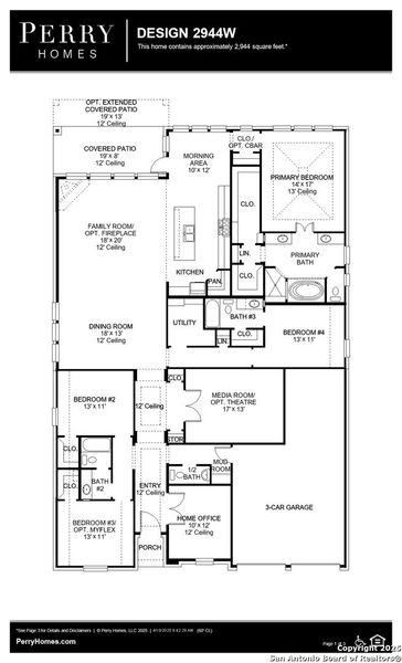 2D floor plan layout of this home in Alsatian Oaks 60', Castroville, TX (Image 3).