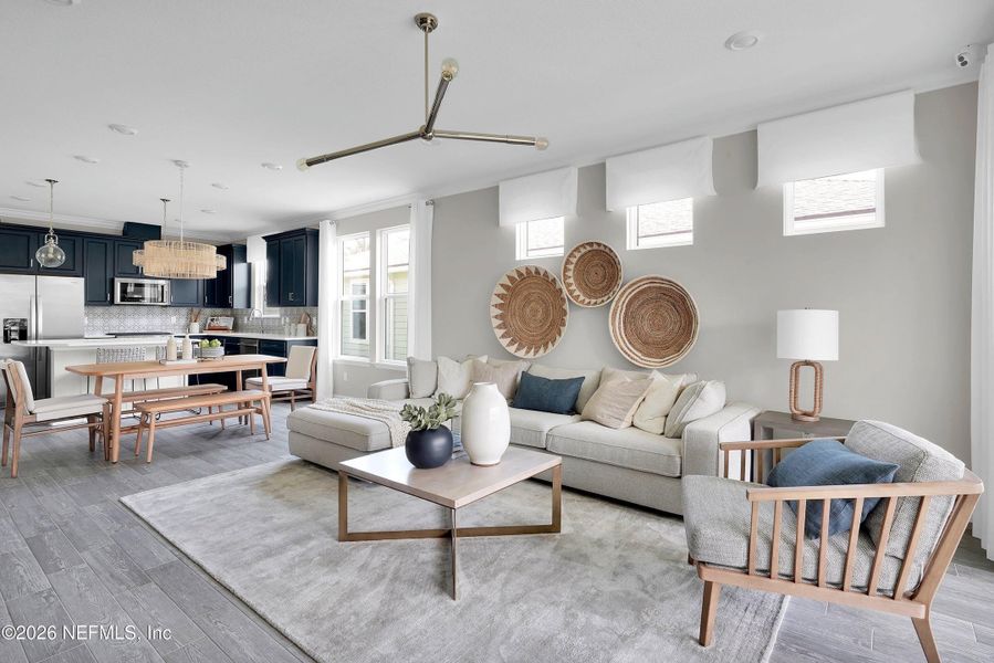 Furnished interior view inside a new home in Del Webb Wildlight, Yulee (Image 5).