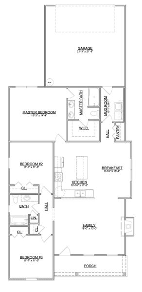 2D floor plan layout for the The Cambridge by Smithbilt Homes in The Preserve, Oak Ridge, TN (Image 2). 2D floor plan layout for the The Cambridge by Smithbilt Homes in The Preserve, Oak Ridge, TN (Image 2).