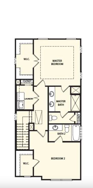2D floor plan layout of this home in Towns at Enclave, Lawrenceville, GA (Image 2).