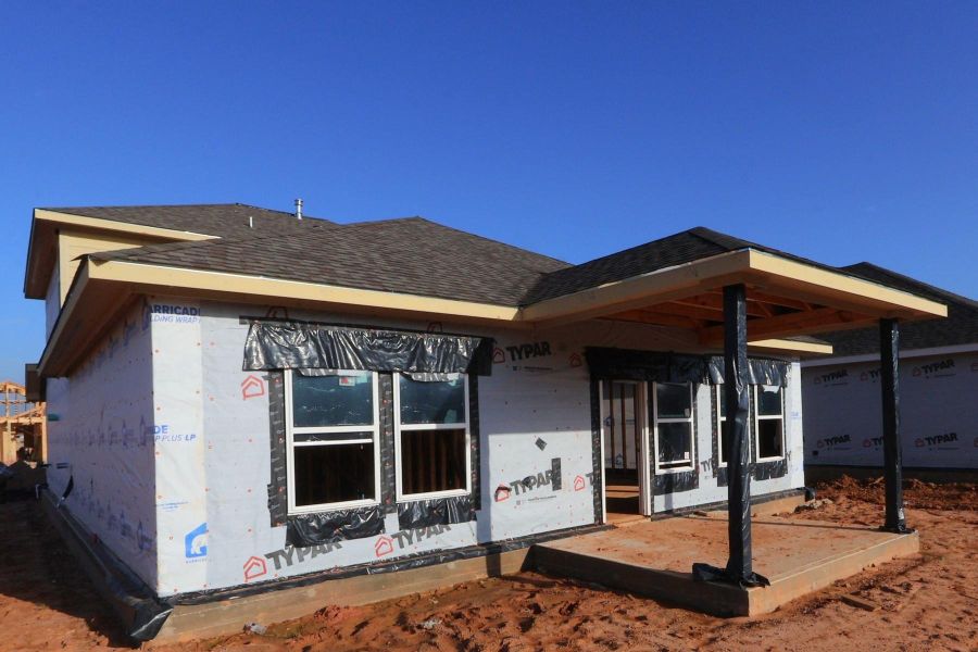 Backyard with covered patio - still under construction!