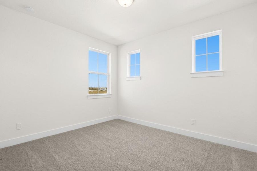 Carpeted empty room with baseboards Carpeted empty room with baseboards