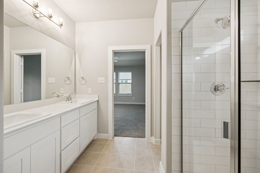Primary Bathroom in the Oscar home plan by Trophy Signature Homes – REPRESENTATIVE PHOTO Primary Bathroom in the Oscar home plan by Trophy Signature Homes – REPRESENTATIVE PHOTO