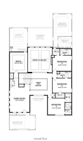 2D floor plan layout for the Catalina by Landon Homes in Fields - Brookside North, Frisco, TX (Image 4).