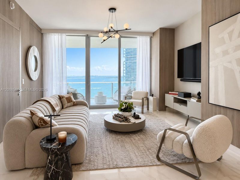 Furnished interior view inside a new home in , Miami (Image 19).