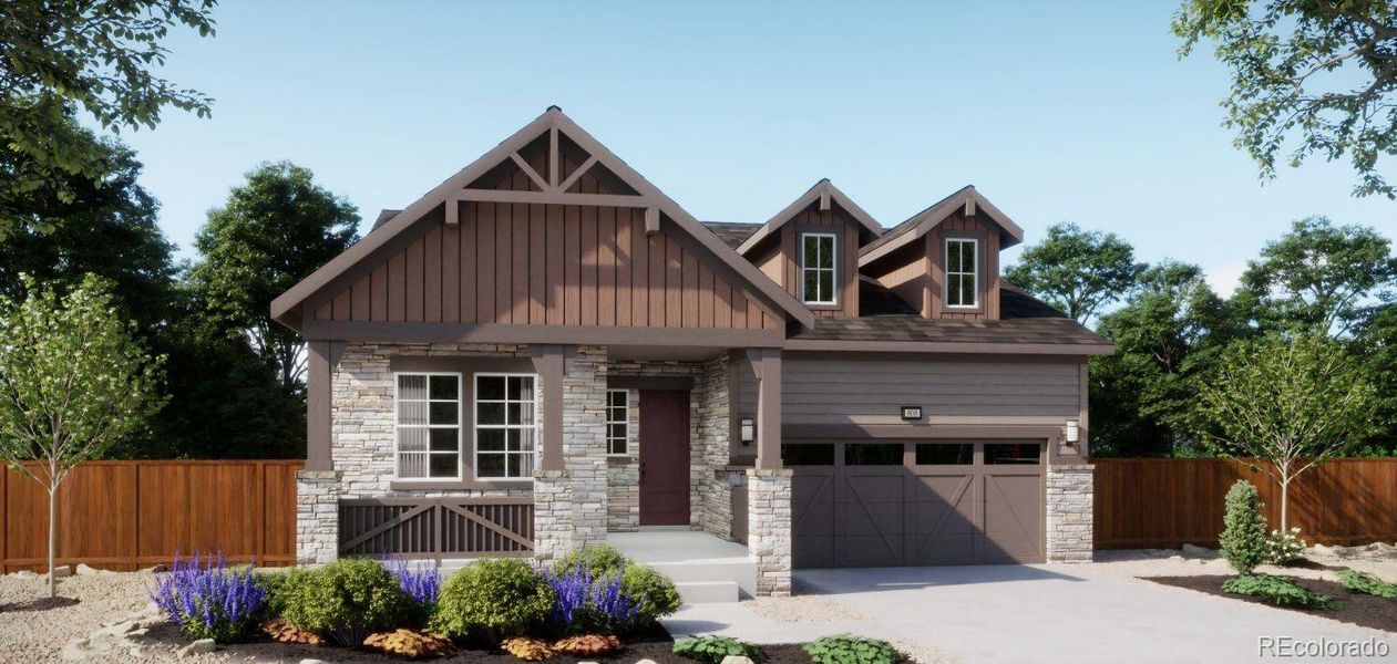 Front exterior of a new home in , Golden, CO, highlighting curb appeal (Image 1). Front exterior of a new home in , Golden, CO, highlighting curb appeal (Image 1).