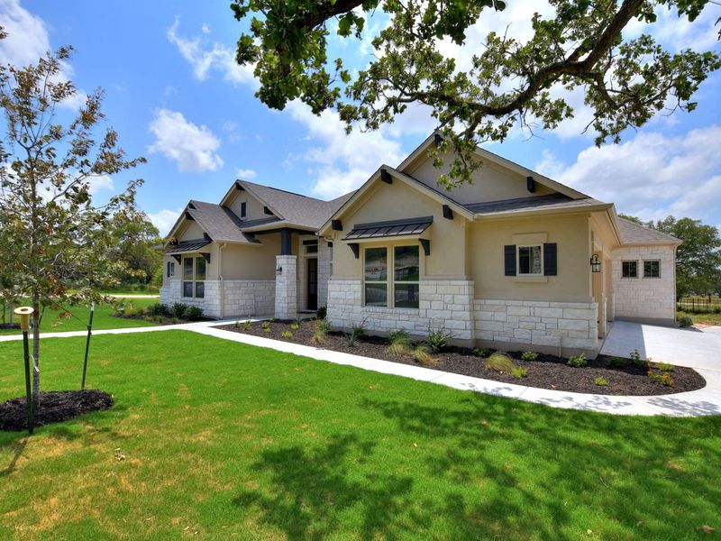 Representative exterior photo of a completed home built from the Siena II by Giddens Homes in Clearwater Ranch, Liberty Hill, TX (Image 38).