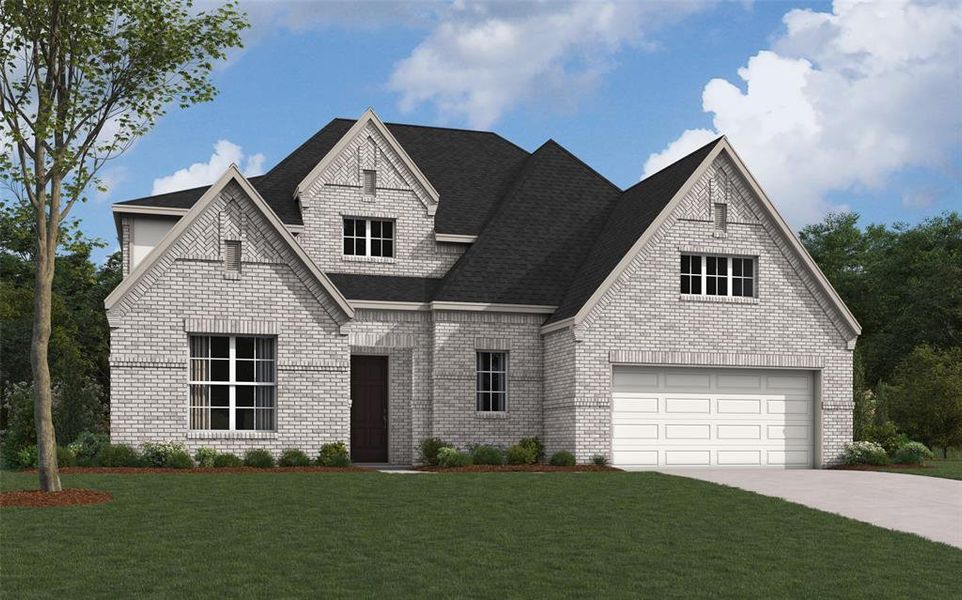 Front exterior of a new home in Wildflower Ranch, Fort Worth, TX, highlighting curb appeal (Image 1).