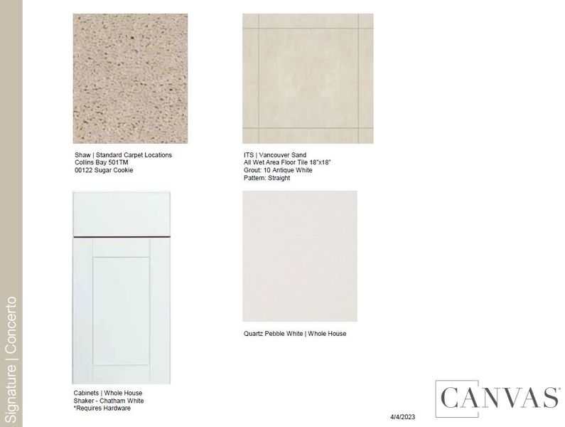 Sample of building materials used in homes in Cove at Coasterra, Palmetto (Image 14).