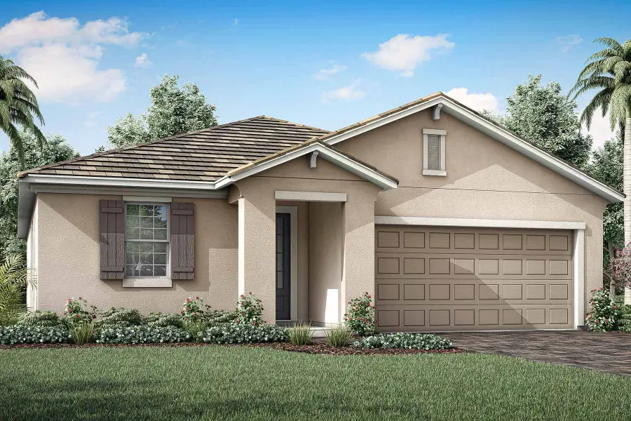 Representative exterior photo of a completed home built from the Cascades by Mattamy Homes in Wellen Park, Venice, FL (Image 5).