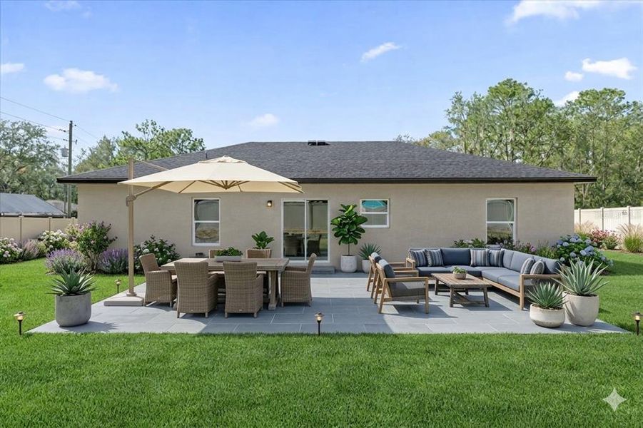 Exterior details and patio area of a home in , Summerfield (Image 3). Exterior details and patio area of a home in , Summerfield (Image 3).