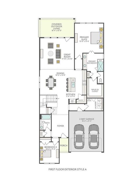 2D floor plan layout of this home in Wolf Ranch, Georgetown, TX (Image 4).