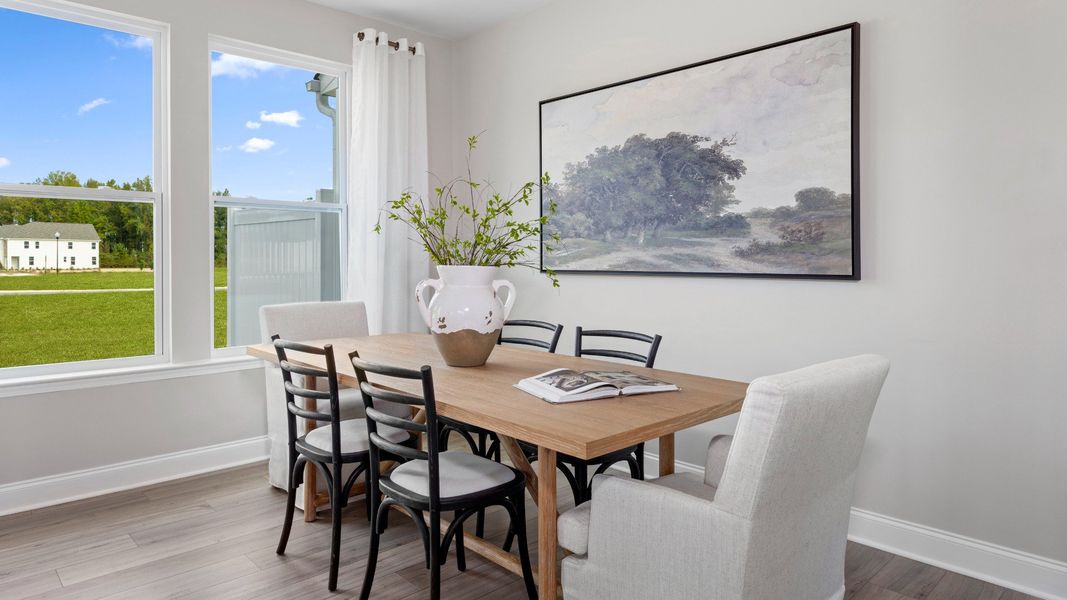 Furnished interior view inside a new home in Spring Village Townhomes, Angier (Image 4). Furnished interior view inside a new home in Spring Village Townhomes, Angier (Image 4).