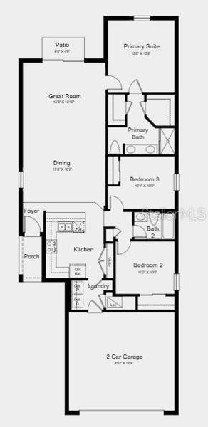 2D floor plan layout of this home in Waterstone, Groveland, FL (Image 3).