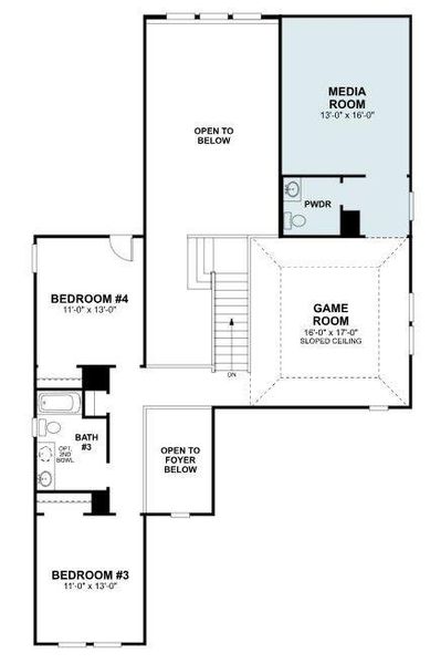 2D floor plan layout of this home in Lily Creek at Sutton Fields, Aubrey, TX (Image 3). 2D floor plan layout of this home in Lily Creek at Sutton Fields, Aubrey, TX (Image 3).