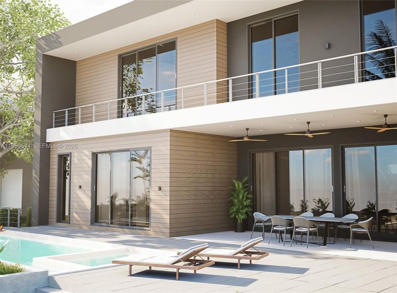 Exterior details and patio area of a home in , North Miami (Image 4).