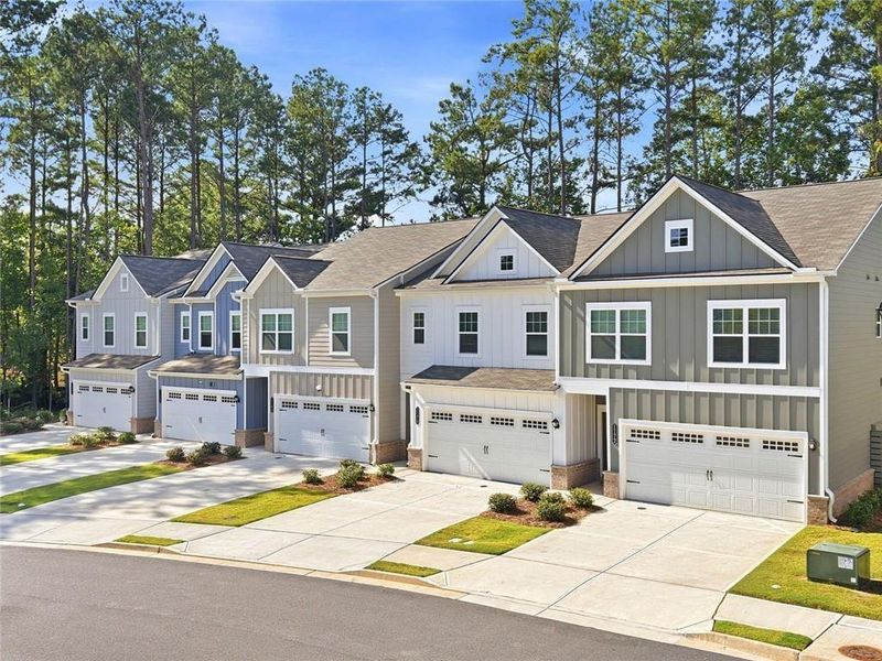 Front exterior of a new home in , Sugar Hill, GA, highlighting curb appeal (Image 25). Front exterior of a new home in , Sugar Hill, GA, highlighting curb appeal (Image 25).