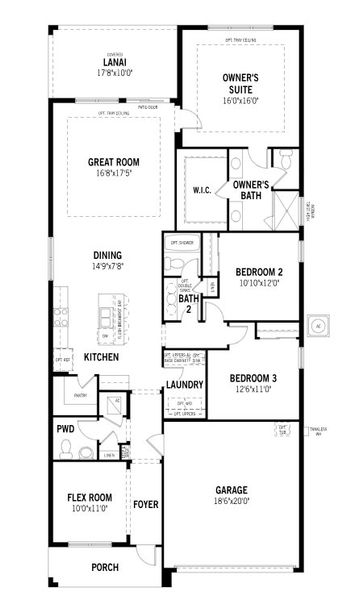 2D floor plan layout of this home in Tradition - Kenley, Port St. Lucie, FL (Image 5). 2D floor plan layout of this home in Tradition - Kenley, Port St. Lucie, FL (Image 5).