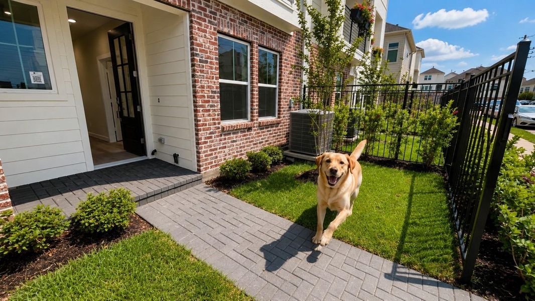 a generous and low maintenance green space. a generous and low maintenance green space.