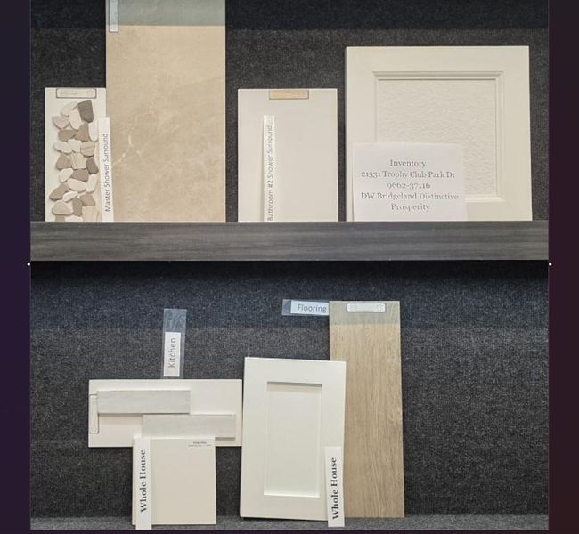 Sample of building materials used in homes in Del Webb Bridgeland, Cypress (Image 20).