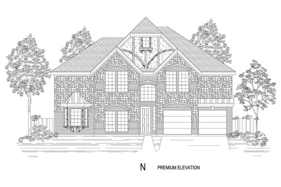 Representative rendering of the exterior for the Brentwood 3F (w/Media) by First Texas Homes (Image 20).