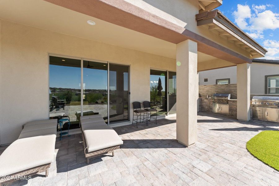 Travertine covered patio