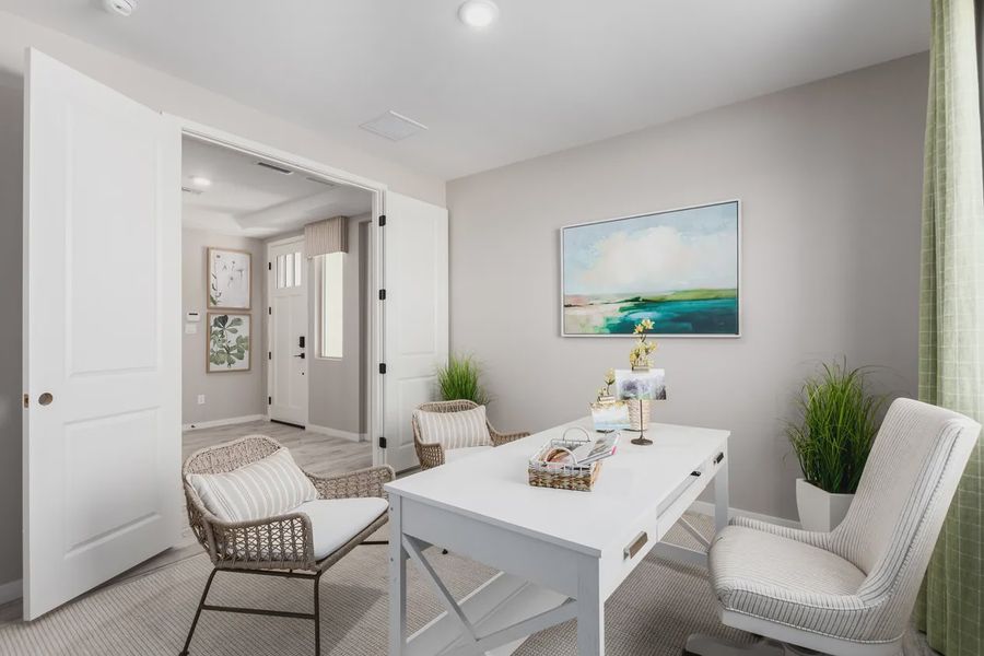 Representative furnished interior of a home built from the 2326 by Elliott Homes in Acacia at Santana, Yuma (Image 42).