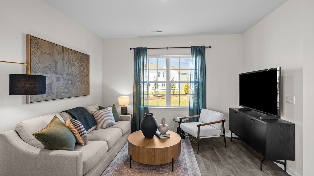 Furnished interior view inside a new home in The Townes at Ridgewood Farms, Winterville (Image 11).