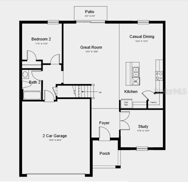 2D floor plan layout of this home in Waterstone, Groveland, FL (Image 2). 2D floor plan layout of this home in Waterstone, Groveland, FL (Image 2).