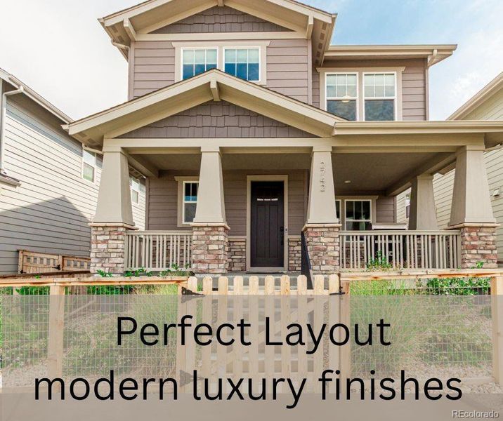 Front exterior of a new home in Arras Park, Thornton, CO, highlighting curb appeal (Image 19).