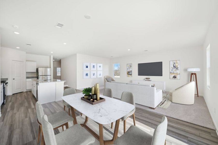 Representative furnished interior of a home built from the Firefly by Starlight Homes in Noble Ridge, Howe (Image 3).