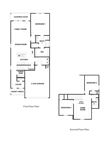 2D floor plan layout for the The Florence by D.R. Horton in Carillon, Manor, TX (Image 3).