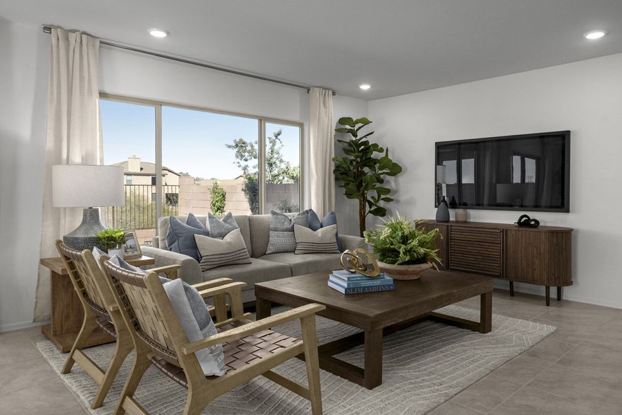 Representative furnished interior of a home built from the 1768 Modeled by KB Home in The Landings at Rancho Del Lago, Vail (Image 7).