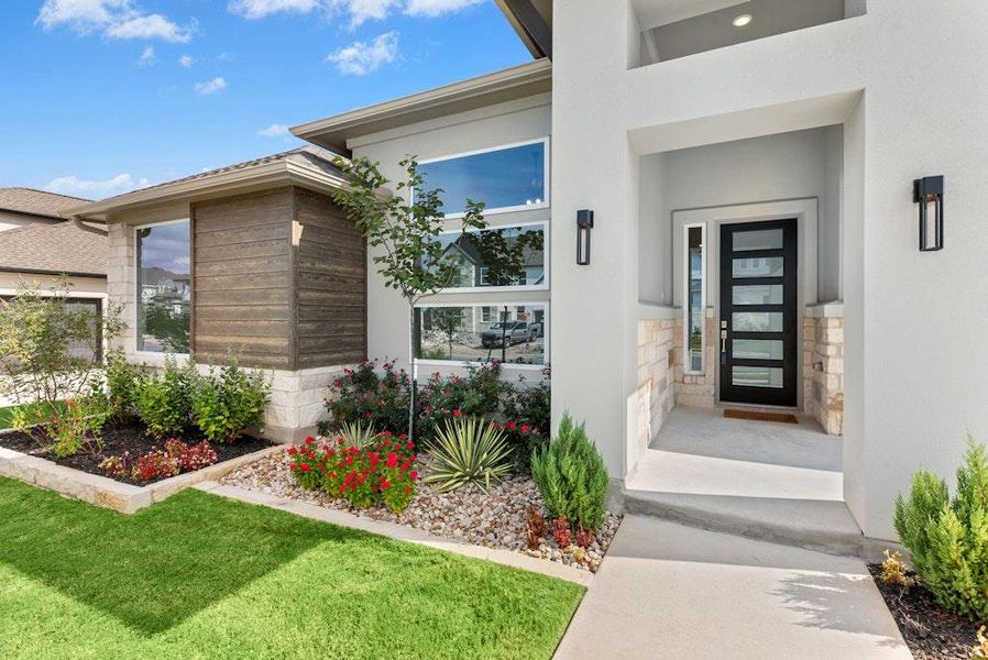 Exterior details and patio area of a home in Santa Rita Ranch, Liberty Hill (Image 2).
