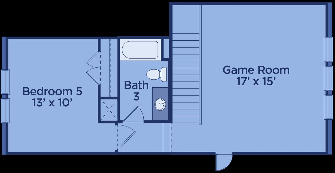 2D floor plan layout for the Colorado Executive by UnionMain Homes in Wildflower Ranch, Justin, TX (Image 6).