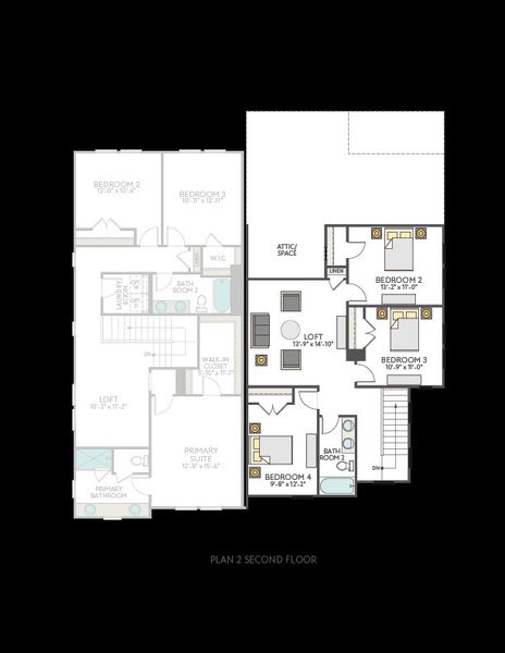 2D floor plan layout of this home in Union Collection at Park Central, Georgetown, TX (Image 3). 2D floor plan layout of this home in Union Collection at Park Central, Georgetown, TX (Image 3).