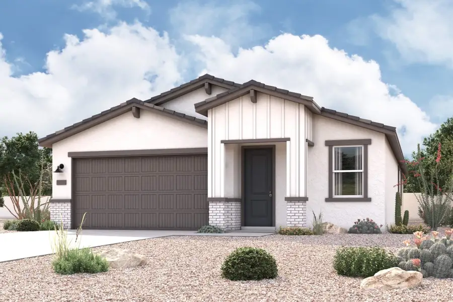 A house with a garage. A house with a garage.