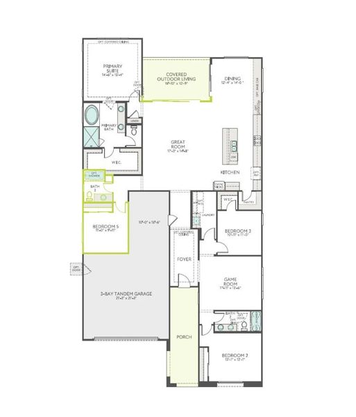 2D floor plan layout of this home in Soleo, San Tan Valley, AZ (Image 4). 2D floor plan layout of this home in Soleo, San Tan Valley, AZ (Image 4).