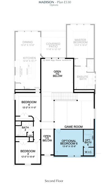 2D floor plan layout for the Madison by Landon Homes in Fields - East Village, Frisco, TX (Image 11). 2D floor plan layout for the Madison by Landon Homes in Fields - East Village, Frisco, TX (Image 11).