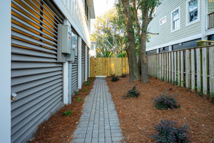 Exterior details and patio area of a home in , Isle Of Palms (Image 40). Exterior details and patio area of a home in , Isle Of Palms (Image 40).