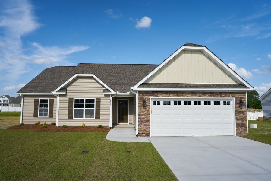 Representative exterior photo of a completed home built from the Ivy by Bill Clark Homes in Davenport Farms, Winterville, NC (Image 25). Representative exterior photo of a completed home built from the Ivy by Bill Clark Homes in Davenport Farms, Winterville, NC (Image 25).
