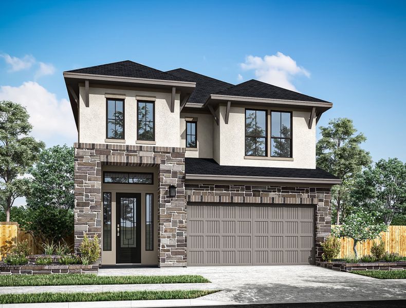 Representative exterior photo of a completed home built from the Brant by Tri Pointe Homes in Trillium, Richmond, TX (Image 22).