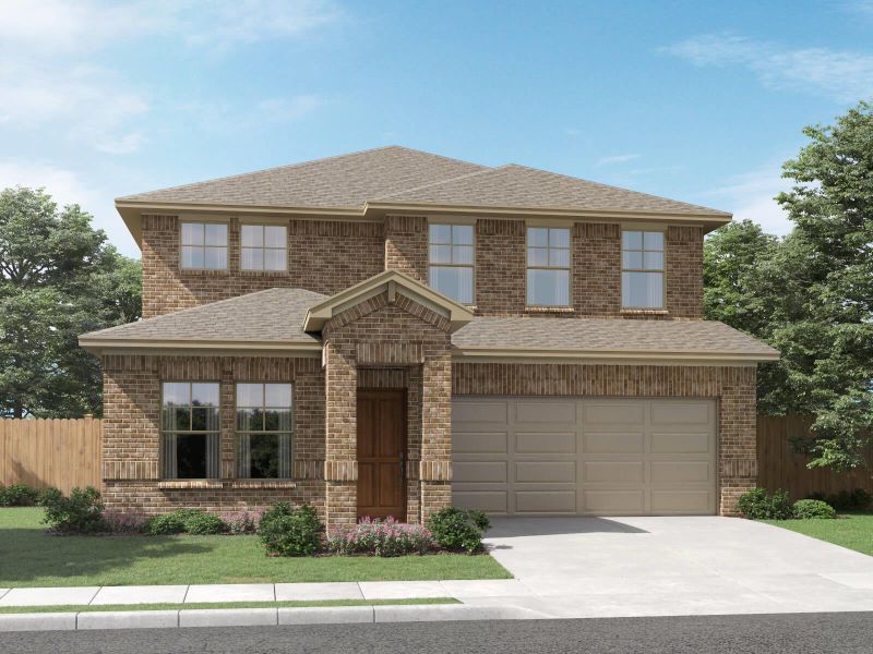 Front exterior of a new home in Lark Canyon, New Braunfels, TX, highlighting curb appeal (Image 1). Front exterior of a new home in Lark Canyon, New Braunfels, TX, highlighting curb appeal (Image 1).