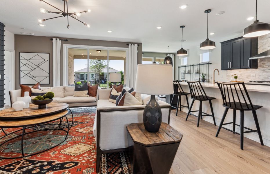 Representative furnished interior of a home built from the Prestige by Del Webb in Del Webb Austin at Lost Pines, Bastrop (Image 7). Representative furnished interior of a home built from the Prestige by Del Webb in Del Webb Austin at Lost Pines, Bastrop (Image 7).