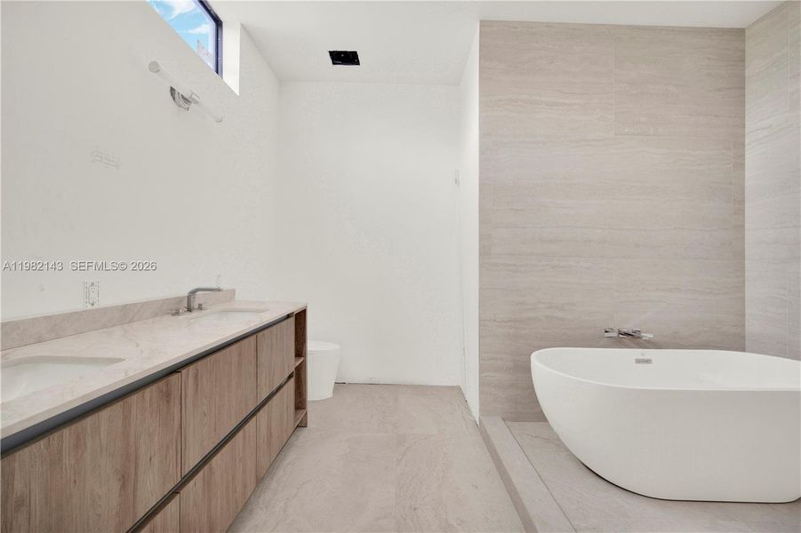 Open tub and shower concept. Open tub and shower concept.