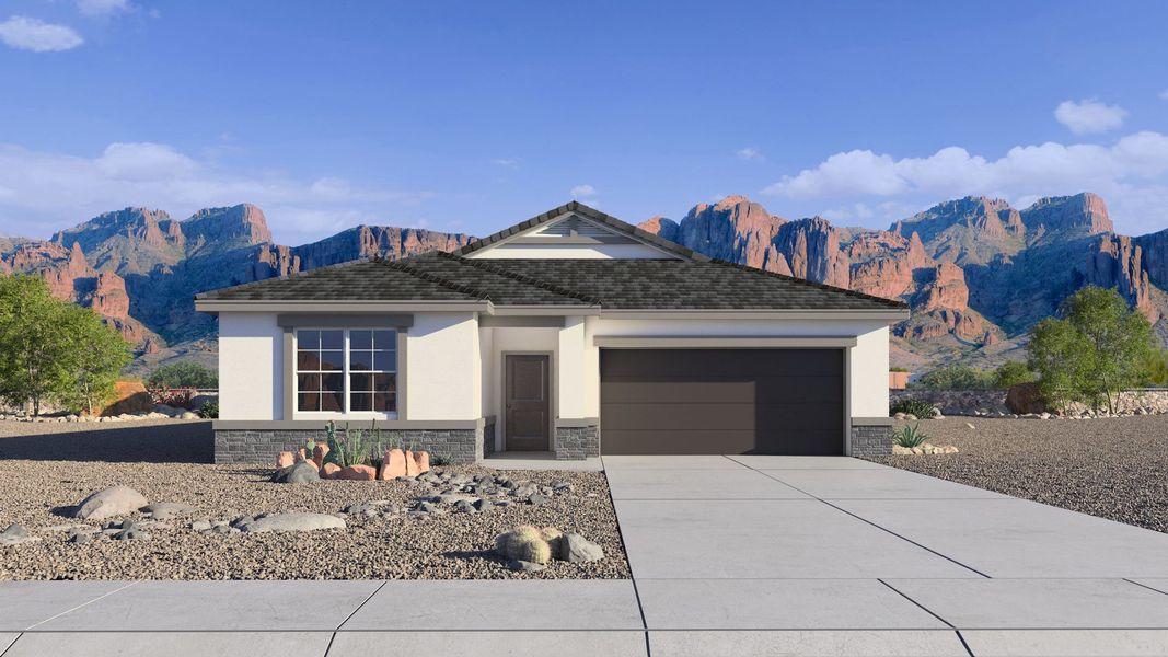 Representative exterior photo of a completed home built from the McCormick by D.R. Horton in Rio Rancho Estates, Surprise, AZ (Image 2).