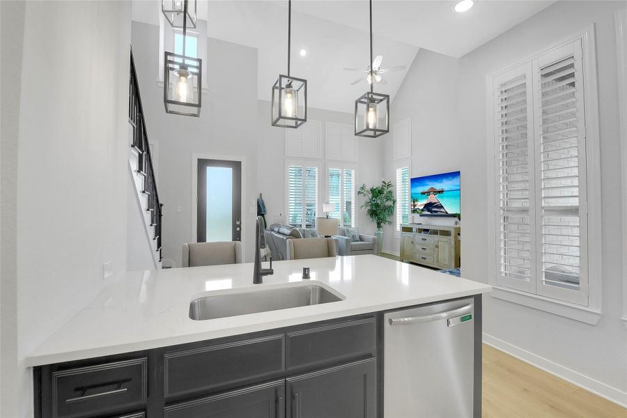 View from Kitchen to Family Room