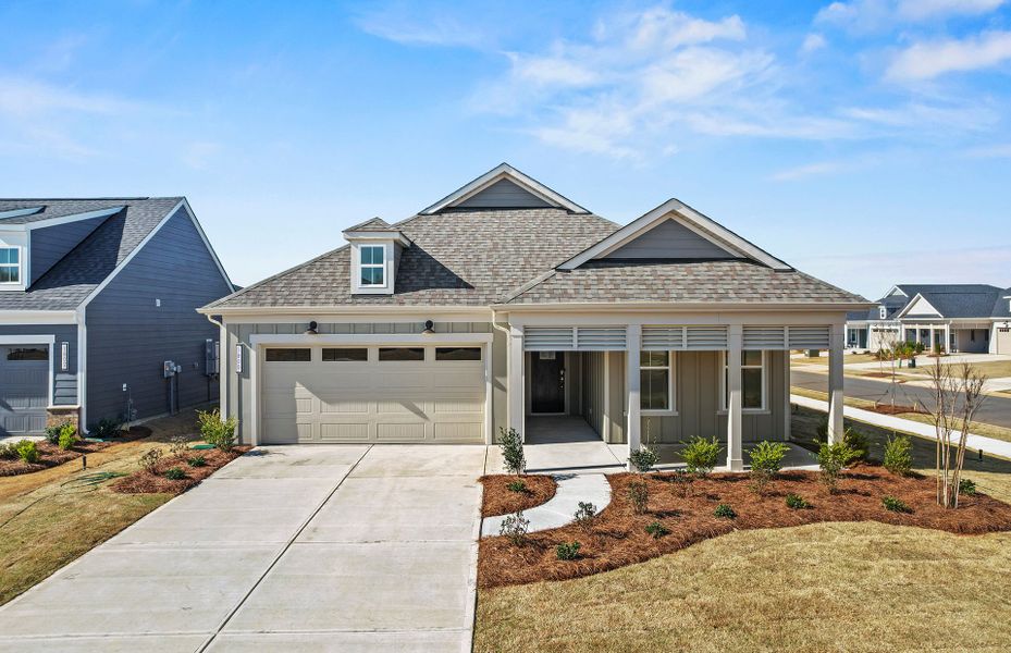 Front exterior of a new home in Carolina Riverside, Belmont, NC, highlighting curb appeal (Image 24).